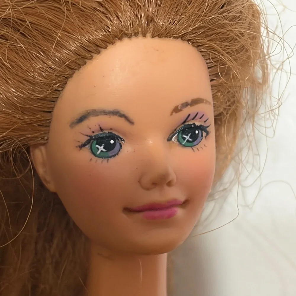 Vintage 1985 Mattel Barbie Doll Red Hair Repainted Face Body Nude